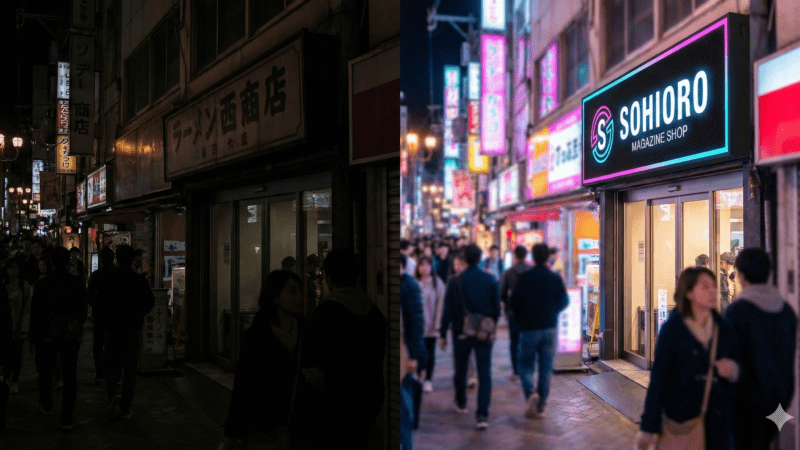 LED看板の選び方「光らせる」技術を調査 夜間になると埋もれてしまう店舗様へ