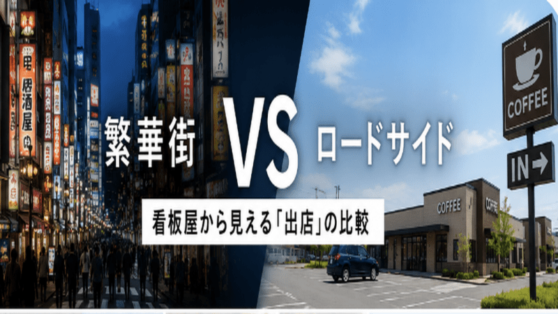 繁華街VSロードサイド　看板屋から見える「出店」の比較