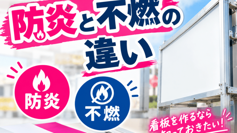 防炎と不燃の違い 「不燃看板」は作れるの?